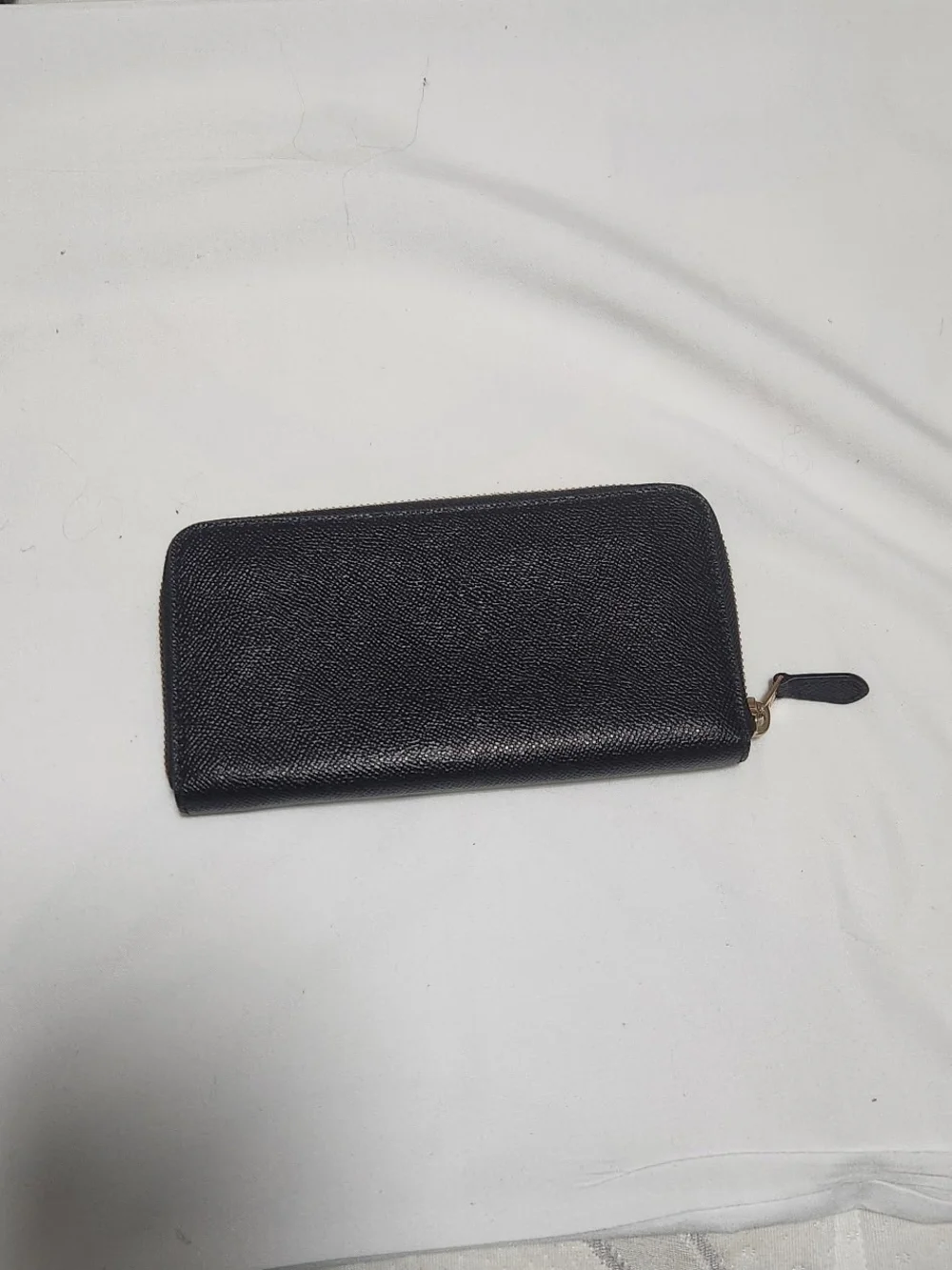 Coach Black Saffiano Leather Wallet with Gold Logo